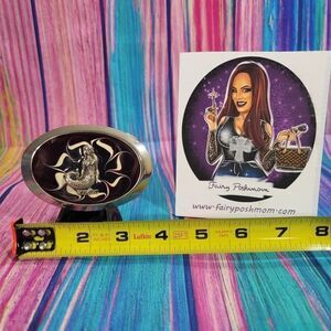 Virgo on Red Epoxy Belt Buckle